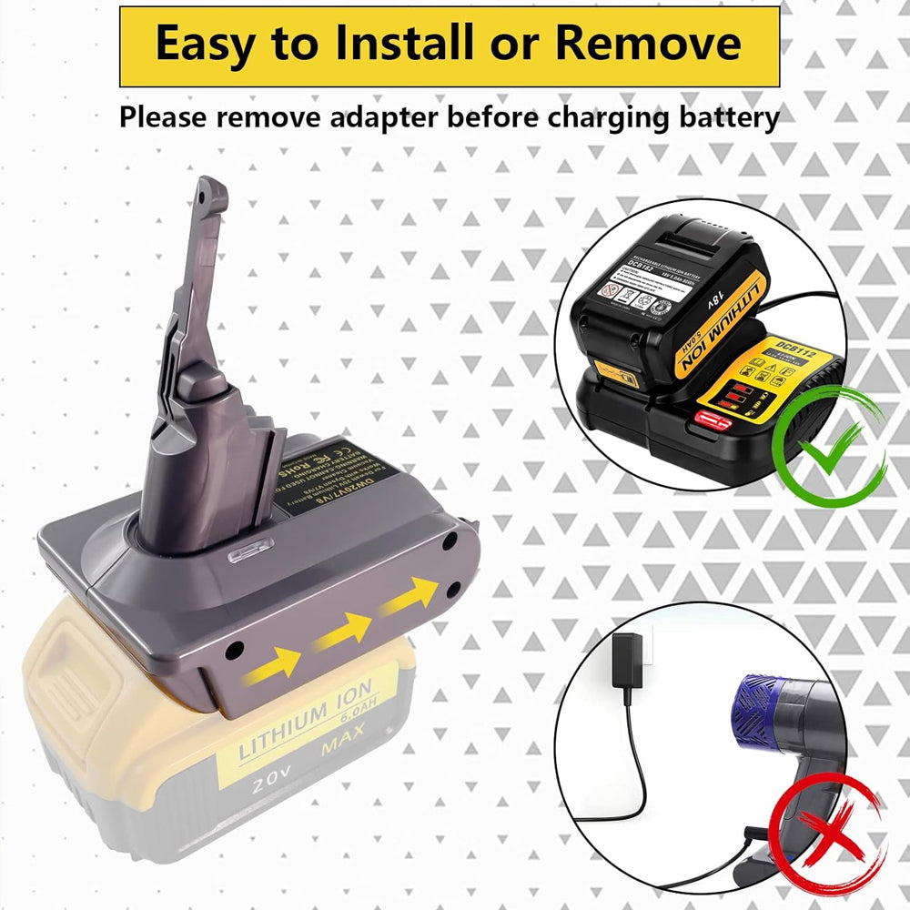 Battery Adapter for Dewalt 20V/18V Battery for Dyson V7/V8 Serie Vacuum Cleaner