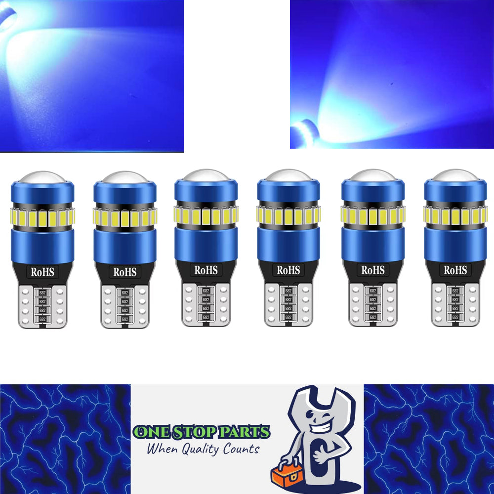 6pcs T10 Blue 19SMD Canbus LED Bulbs Super Bright 194 W5W T10 LED Globes