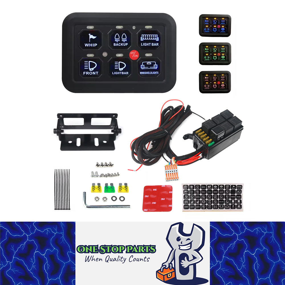 12-24v 6 Gang LED Touch Switch Panel Car/Boat+Power Distribution Relay Fuse box