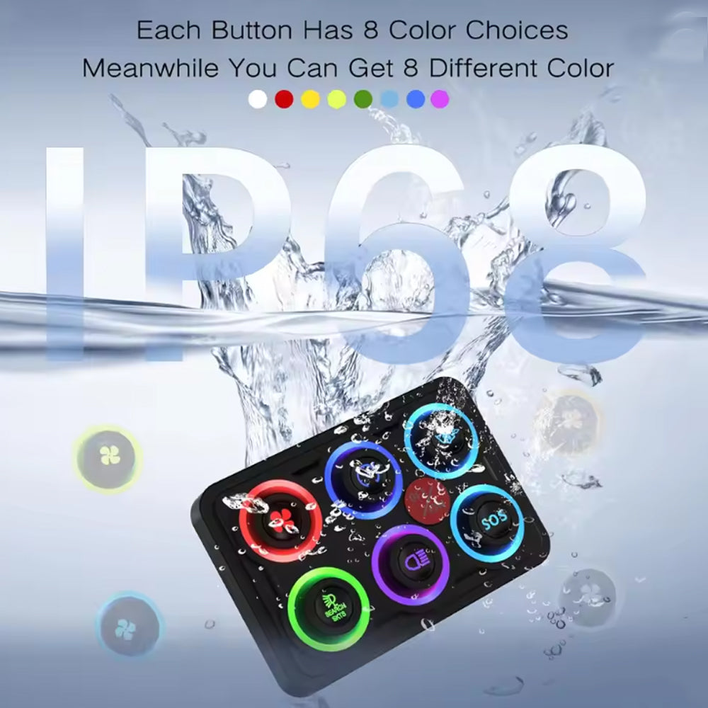 6 Gang Switch Panel Multicolored Toggle Momentary Pulse Switch Relay System