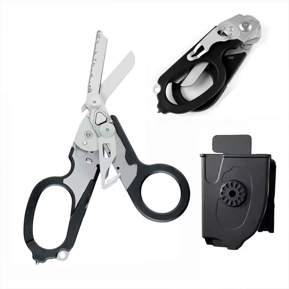 Multitool 6 in 1 First Aid Tactical Folding Scissor Outdoor Survival Tool