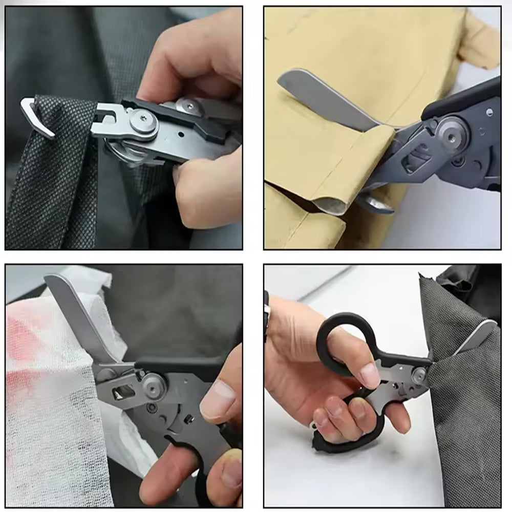 Multitool 6 in 1 First Aid Tactical Folding Scissor Outdoor Survival Tool