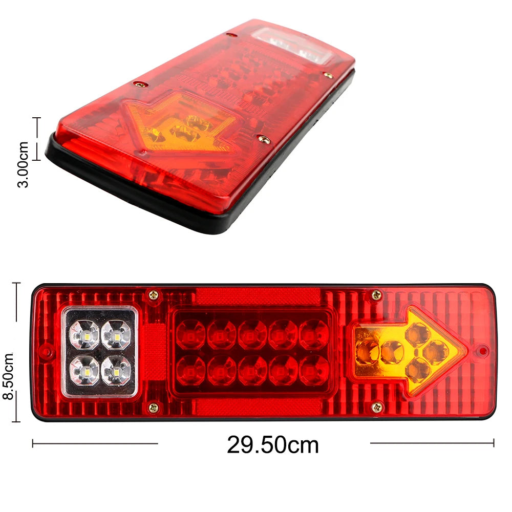 2 x 12V LED Trailer Lamp 19LEDs Stop Tail Indicator Reverse Light Truck Lorries