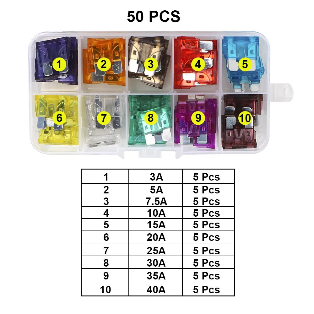 1 x 6 Way ATC/ATO Blade Fuse Holder and 6 Way Relay Box Block with Fuse Kit