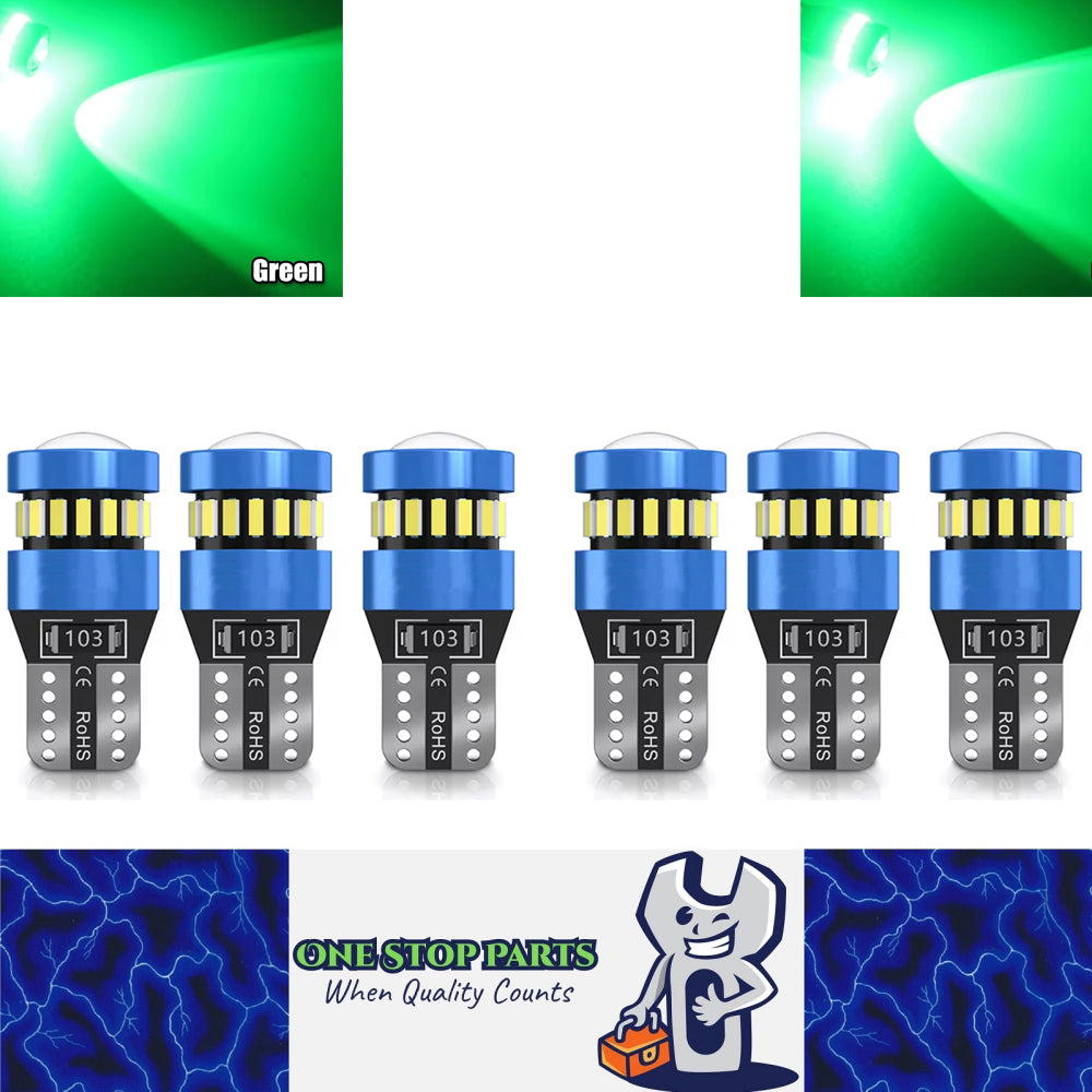 6pcs T10 Green 19SMD Canbus LED Bulbs Super Bright 194 W5W T10 LED Globes
