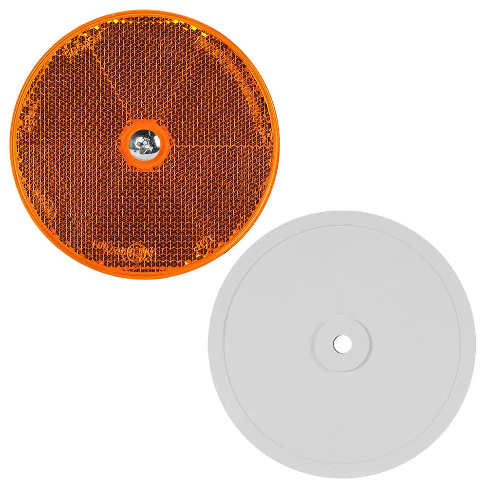 6 x White Reflectors Screw on White Reflectors 80mm Round Reflectors with Screws