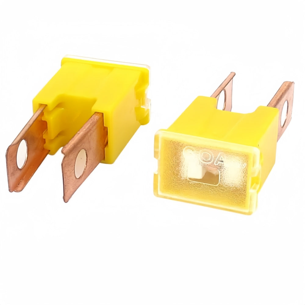 1 x 60Amp Yellow Large Male Slow Blow Fuse Block 15mmx22mm x 43mm High 60A Fuse