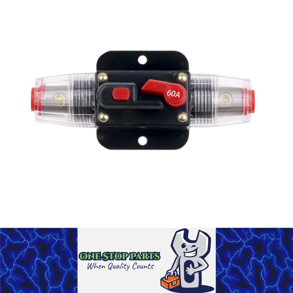12v 60A Inline Circuit Breaker Manual Reset Ideal for 4wd Caravan Boat (1pc)
