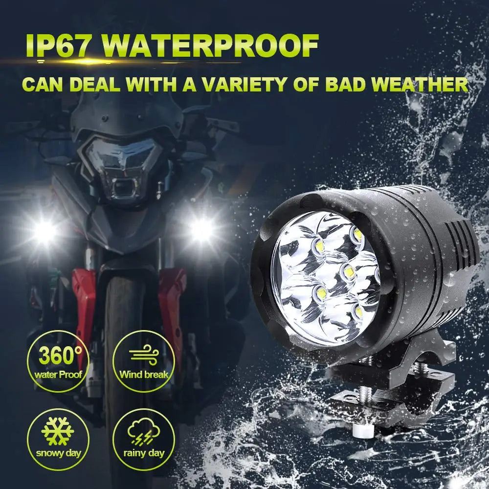 2 x 60W Motorcycle LED Headlight Spotlight Universal Moto 4wd LED Work Light