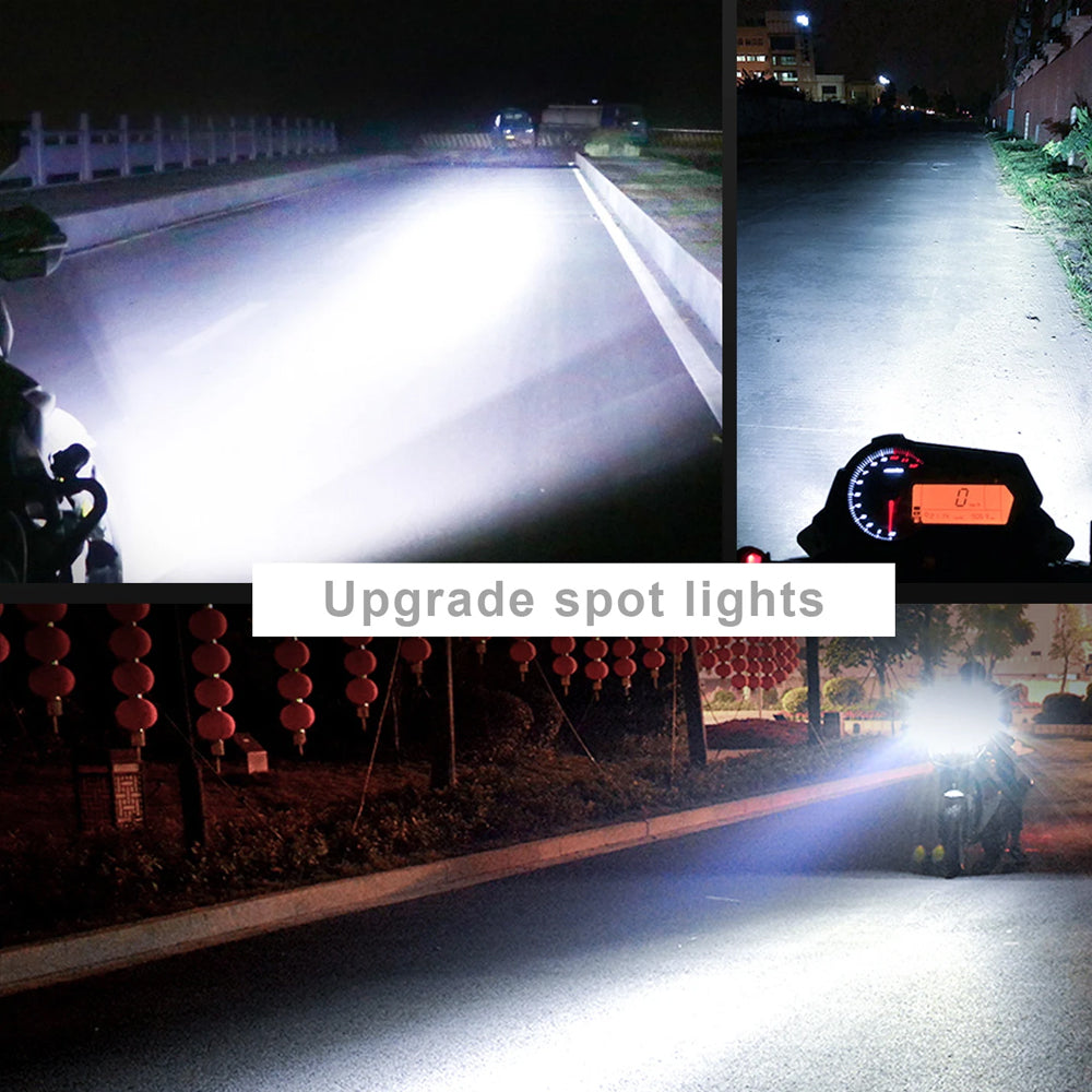 2 x 60W Motorcycle LED Headlight Spotlight Universal Moto 4wd LED Work Light
