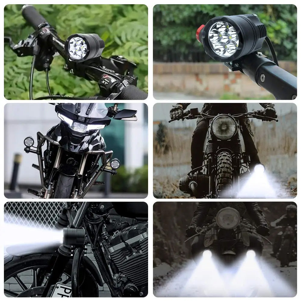 2 x 60W Motorcycle LED Headlight Spotlight Universal Moto 4wd LED Work Light
