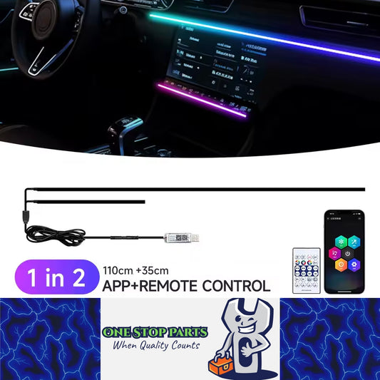 64 Colours Car LED Ambient Light App Remote Control USB Atmosphere Strip Lamp