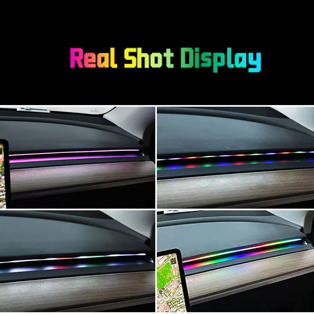 Car LED Ambient Light 64 Colours App Remote Control USB Atmosphere Strip Lamp