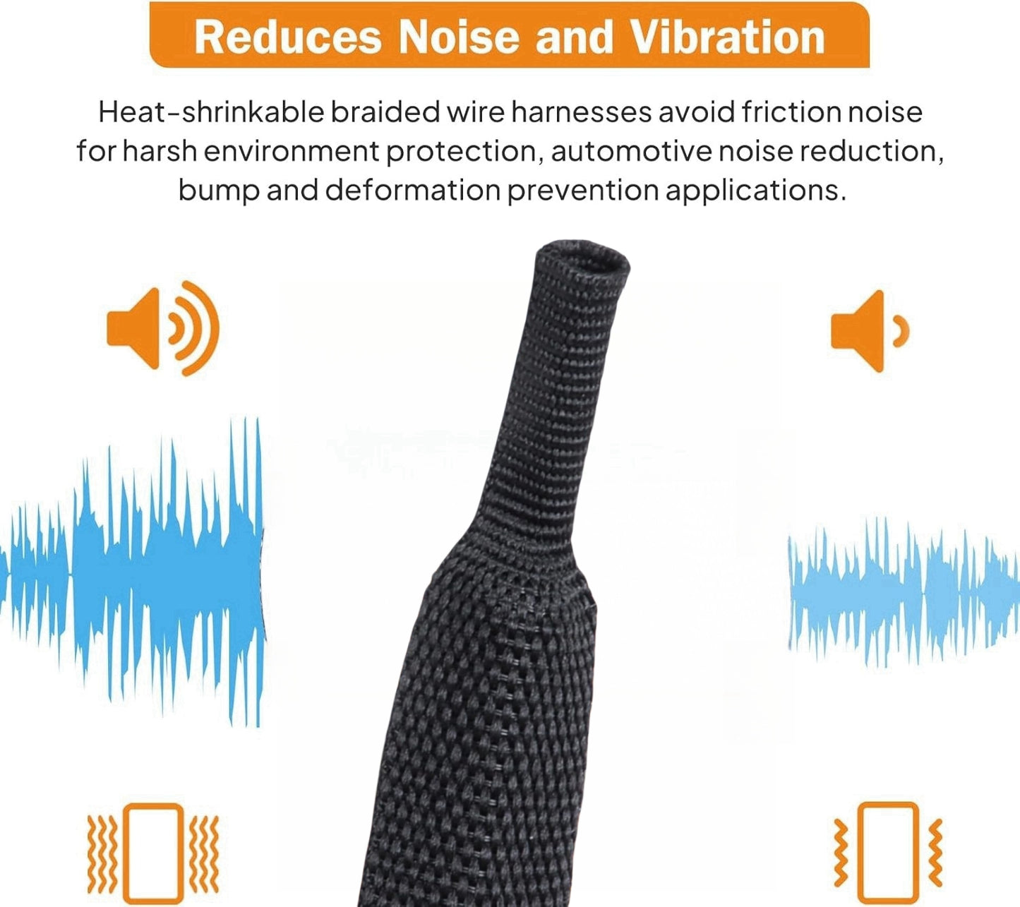 5M x 6mm 2:1 Black Heat Shrink Braided Sleeve Shrinks 6mm to 3mm Braided Sleeve