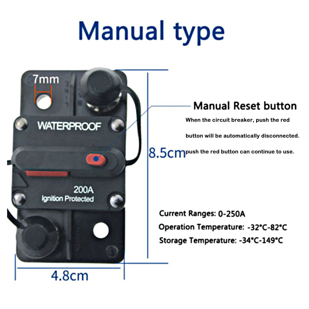 12v 20A Circuit Breaker Manual Reset Water Proof Ideal for 4wd Caravan Boat