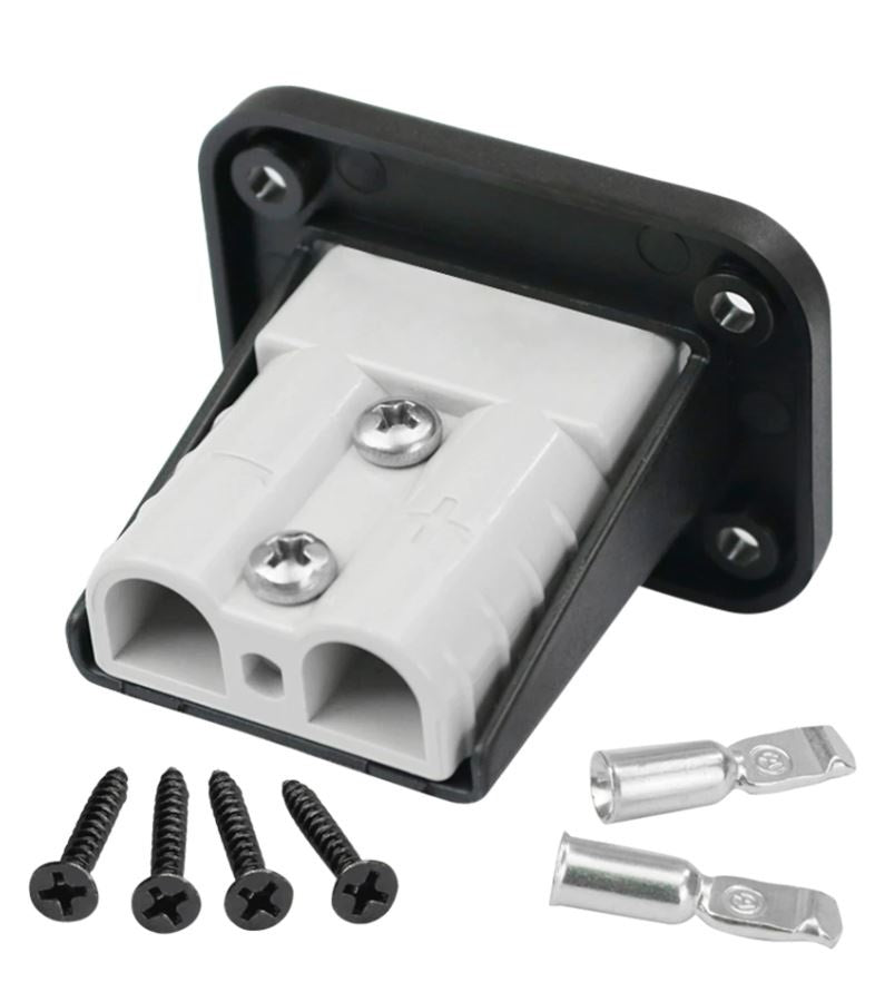 Flush Mount Anderson Plug 50 Amp Connector Kit Mounting Bracket and Socket