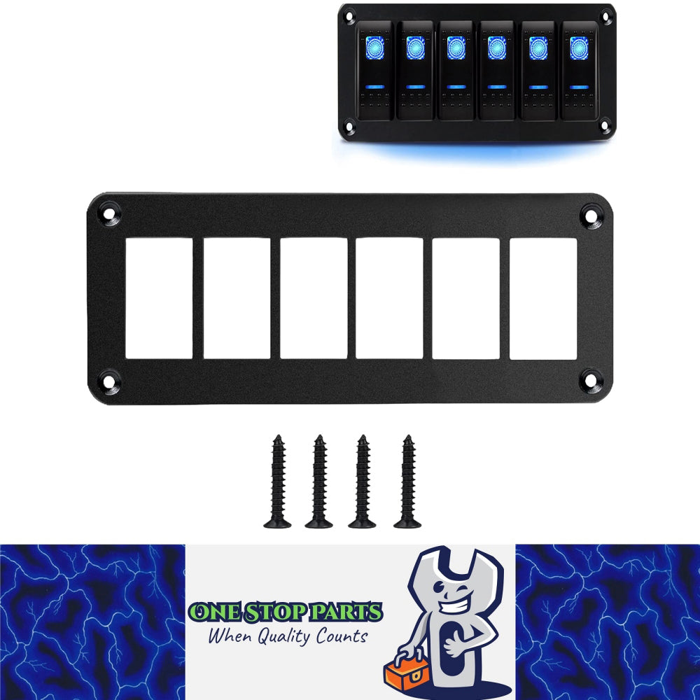 6 Gang Rocker Switch Panel Holder Alloy Frame suits 37 x 21mm Carling ARB Switch