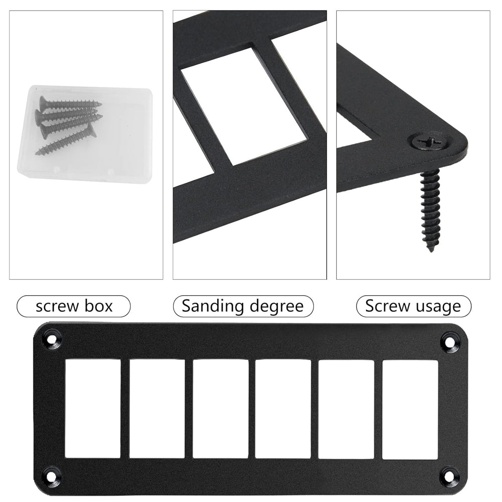 6 Gang Rocker Switch Panel Holder Alloy Frame suits 37 x 21mm Carling ARB Switch