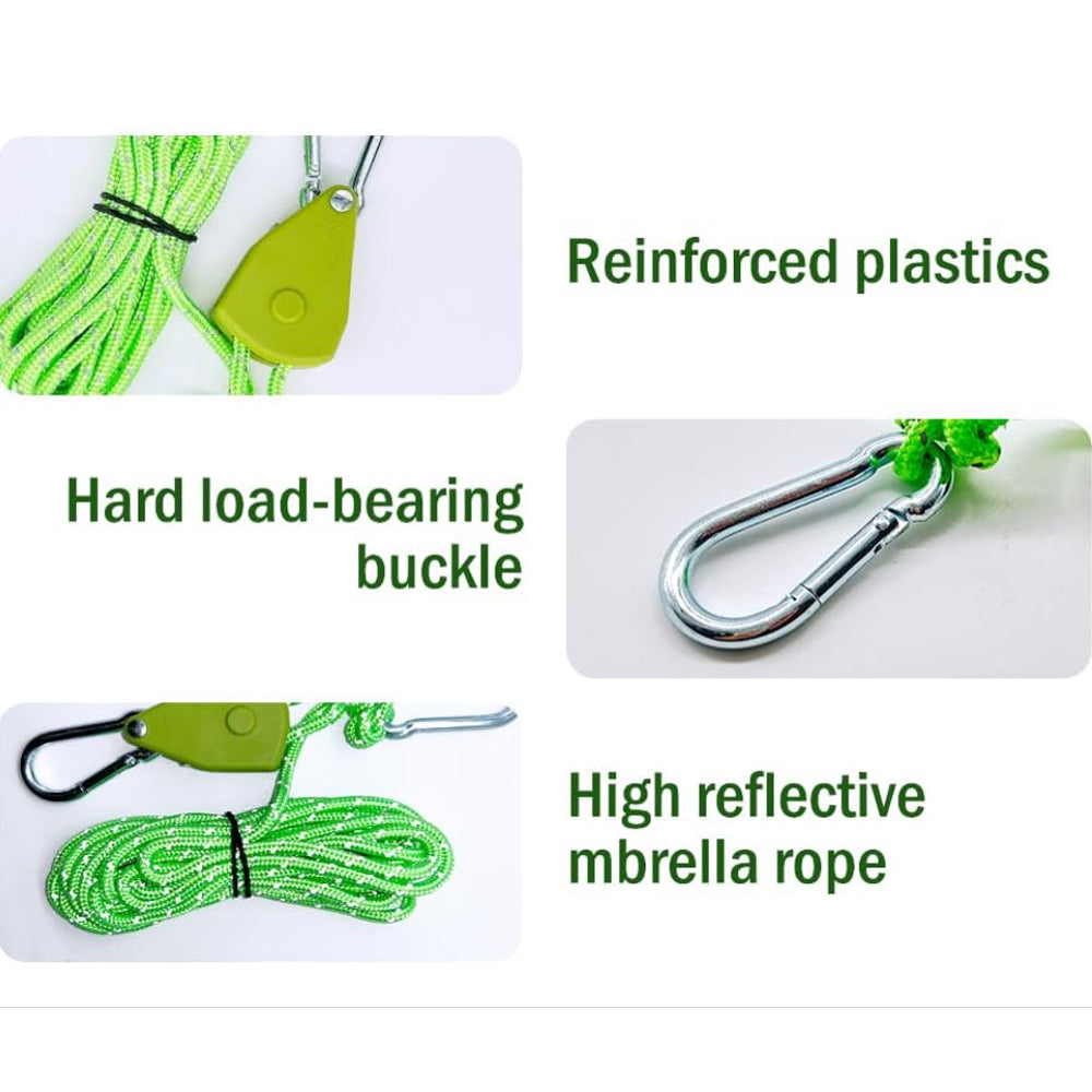 6x Green Reflective Camping Tent Rope Tie down Fastener Tensioner Ratchet Hanger