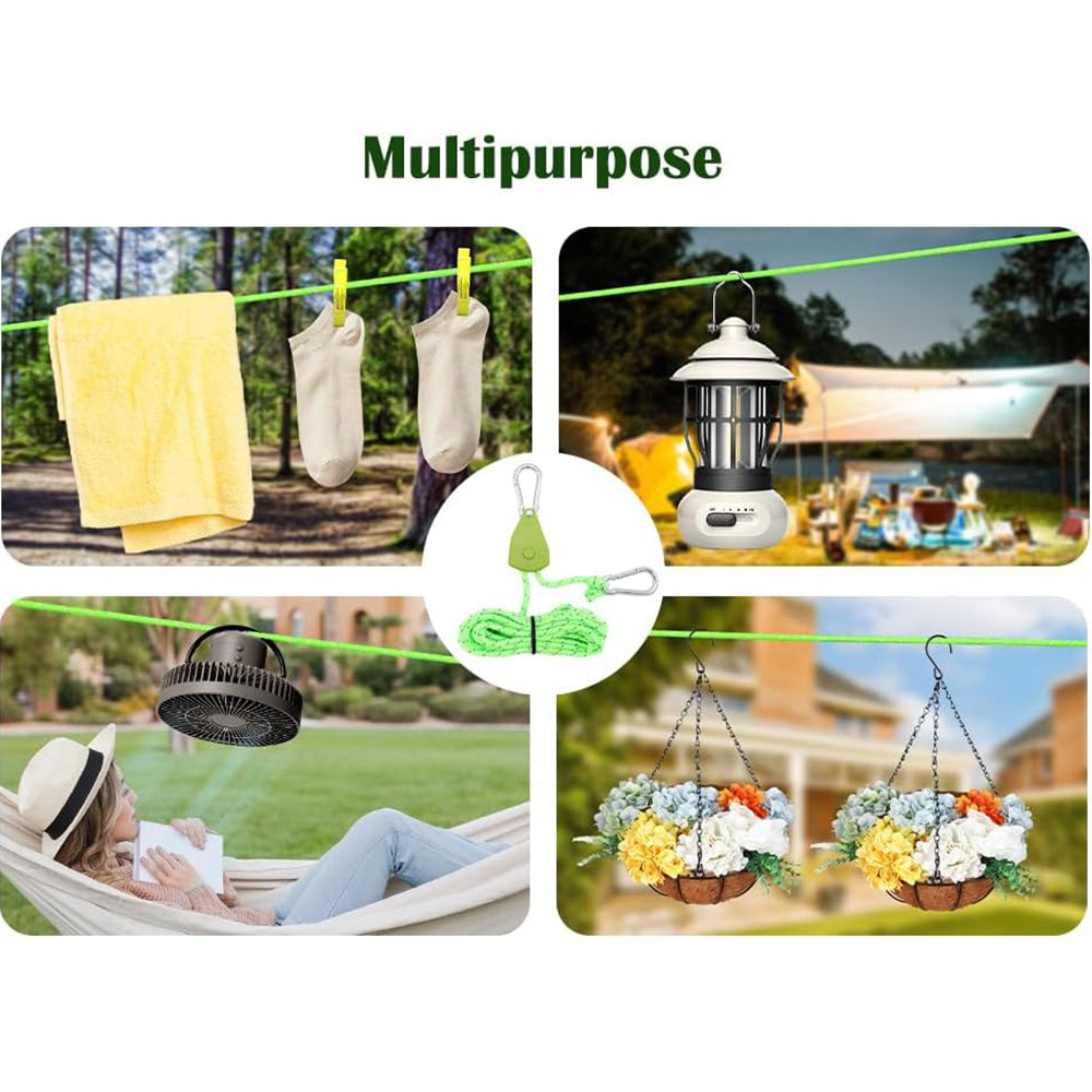6x Green Reflective Camping Tent Rope Tie down Fastener Tensioner Ratchet Hanger