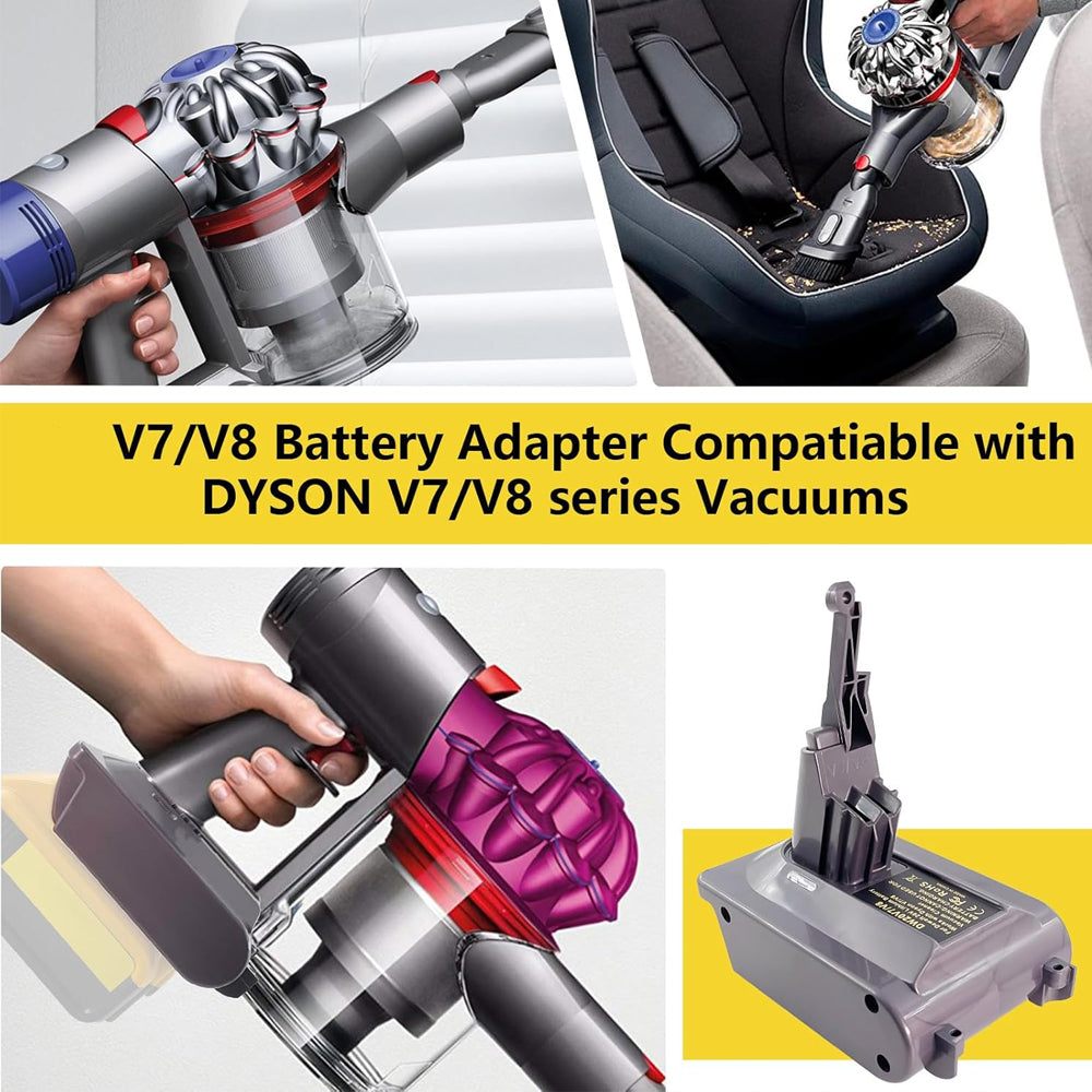 Battery Adapter for Dewalt 20V/18V Battery for Dyson V7/V8 Serie Vacuum Cleaner