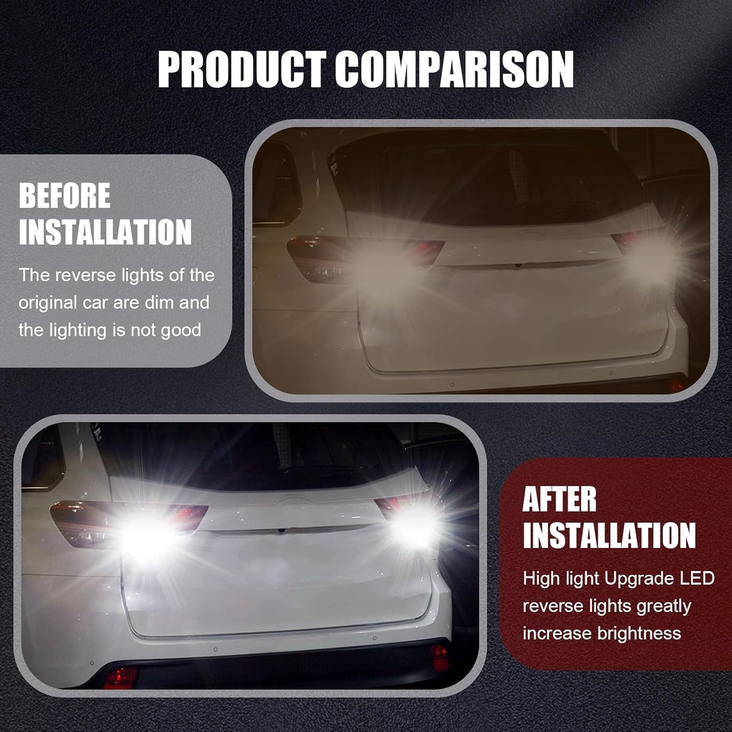 2 x T15 White LED 27x3030smd 12v Projector Style LEDs 1620lm White (2pcs)