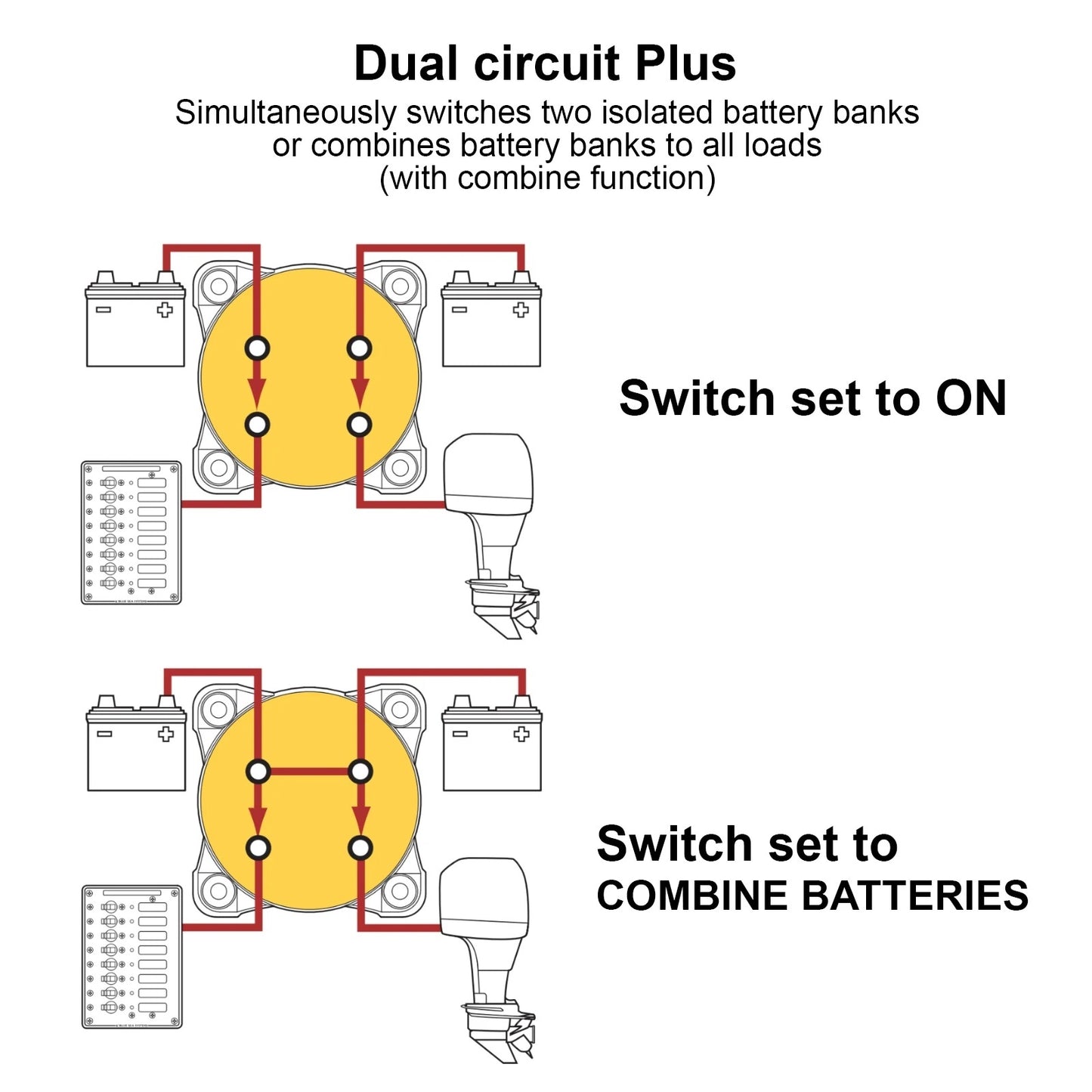 300A Dual Circuit Plus Battery Disconnect Switch 2 Position On/Off/C Car Marine