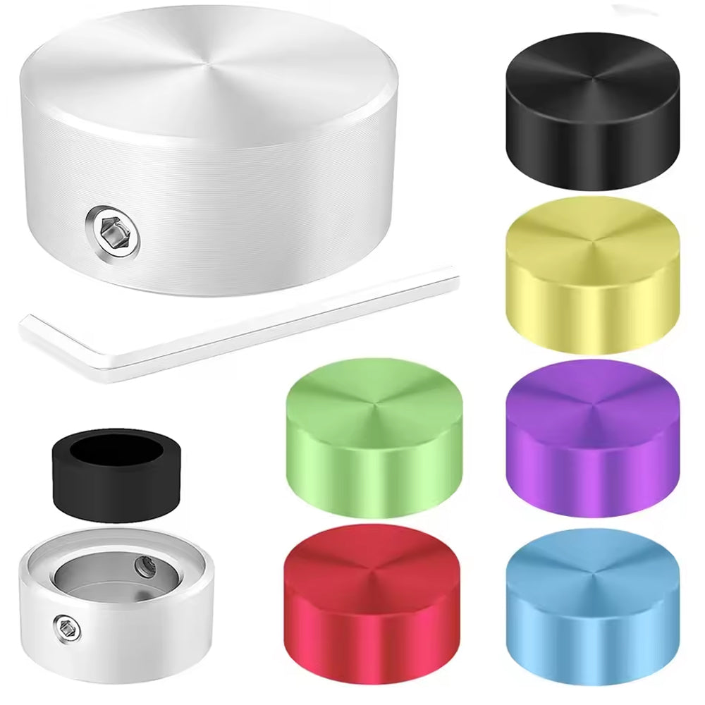 7pcs Metal Foot Switch Topper With Rubber Insert for Guitar Effect Pedal Buttons