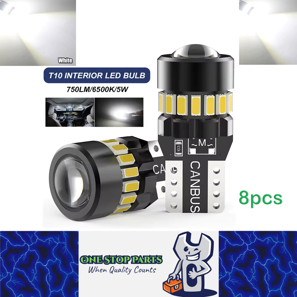 8pcs T10 Cool White 19SMD Canbus LED Bulbs Super Bright W5W 194 T10 LED Globes
