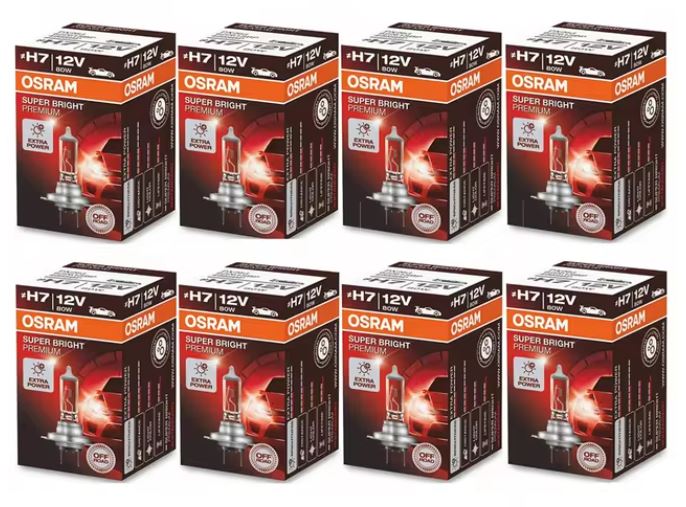 8 x Osram 12v H7 80w Super Bright Halogen Clear Globes 3200k original (8pcs)