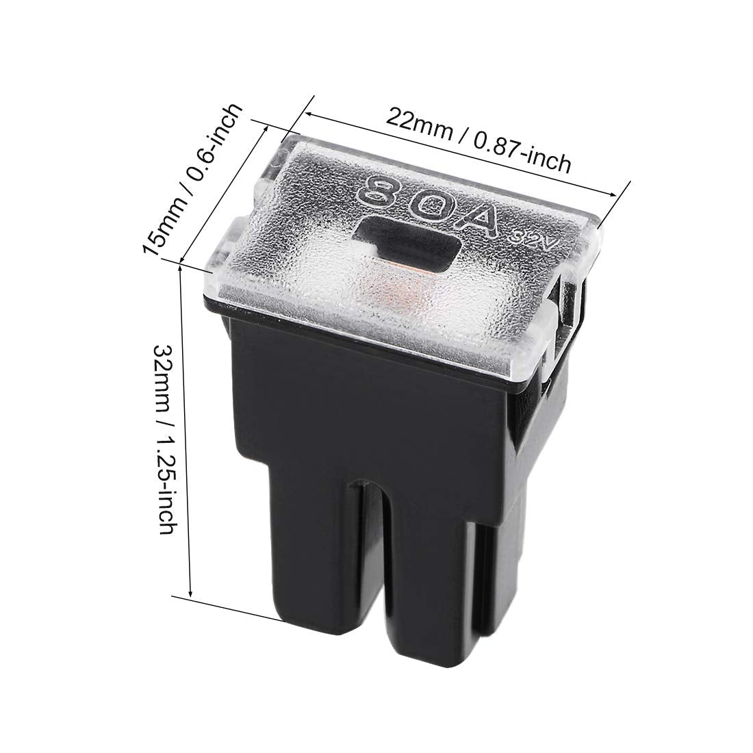 1 x 70Amp Light Black Medium Female Slow Blow Fuse Block 15x22x32mm High fuse