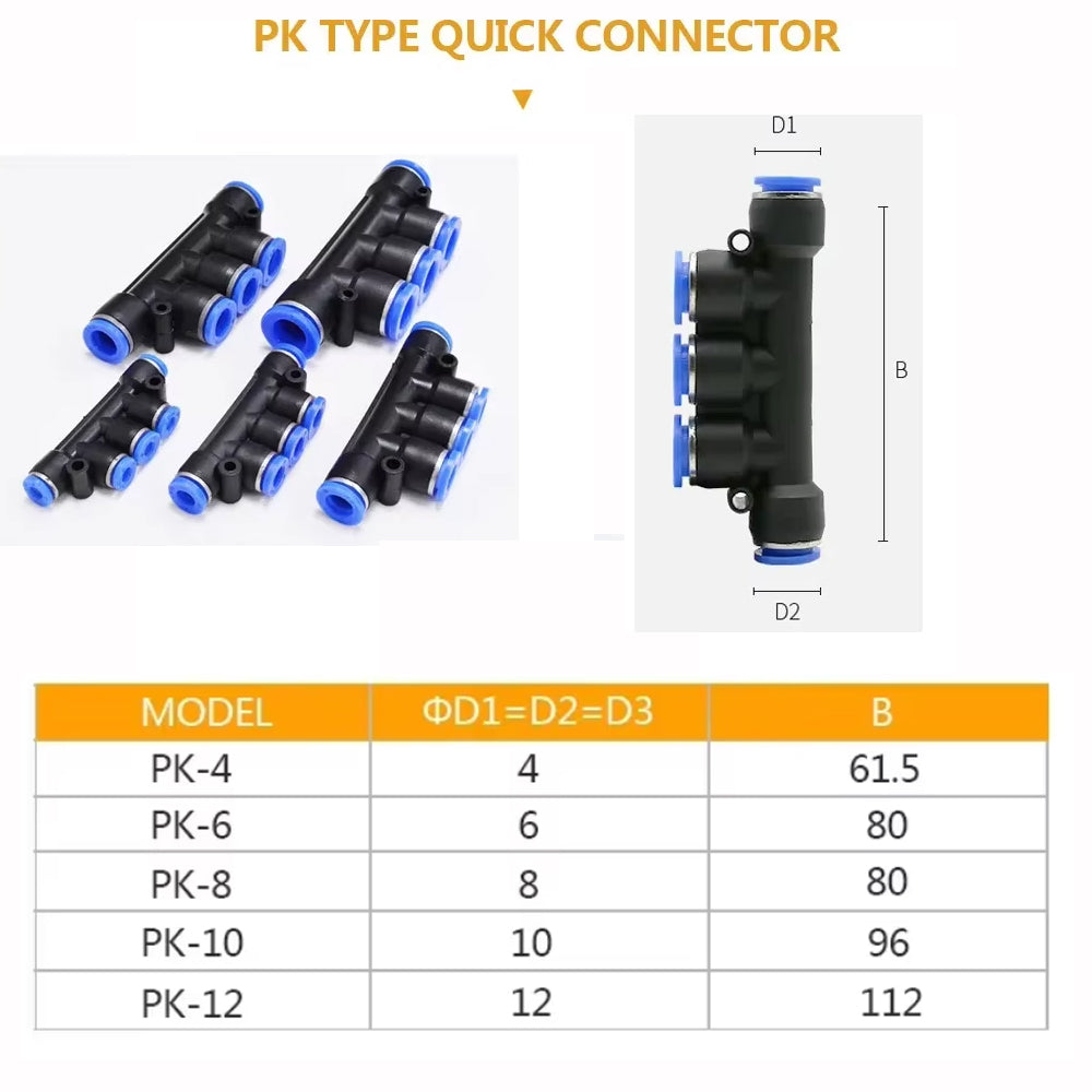 81pcs 6mm Air Pneumatic Connectors Fittings Kit with PE/PU/PV/PY/PG/PP Plugs