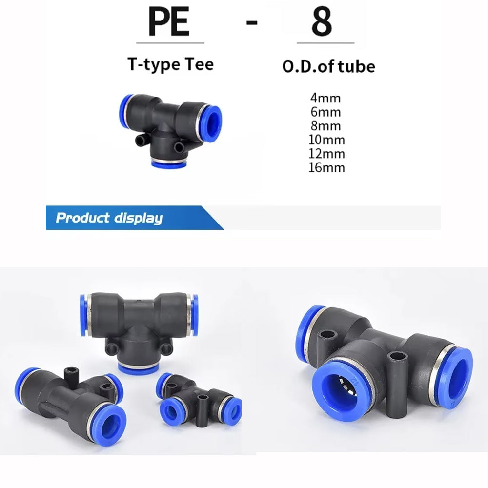 81pcs 6mm Air Pneumatic Connectors Fittings Kit with PE/PU/PV/PY/PG/PP Plugs