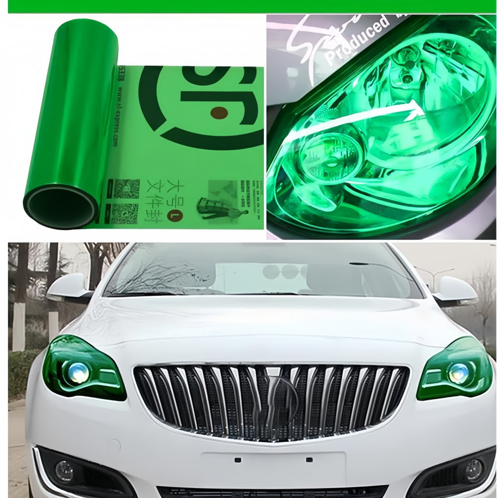 Green PVC Tint Film Wrap for Headlights and Tail Lamps 30cm x 120cm Green Film