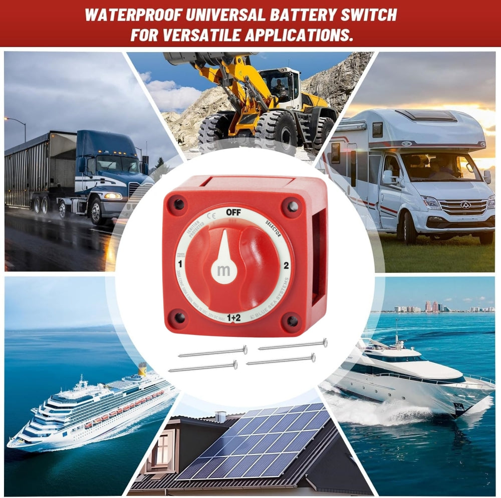300A Battery Disconnect Switch 4 Position 1/2/1+2/Off Car Boat Marine Switch
