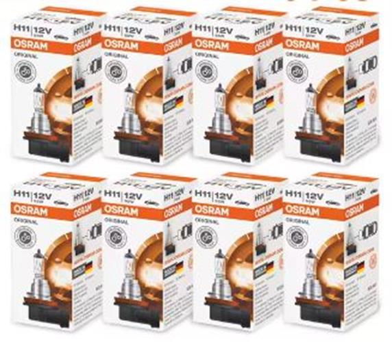 8 x Osram 12v H11 55w Halogen Clear Globes 3200k original 64211 (8pcs)