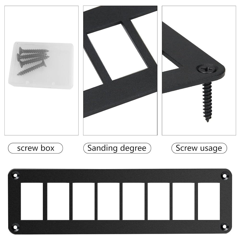 8 Gang Rocker Switch Panel Holder Alloy Frame suits 37 x 21mm Carling ARB Switch