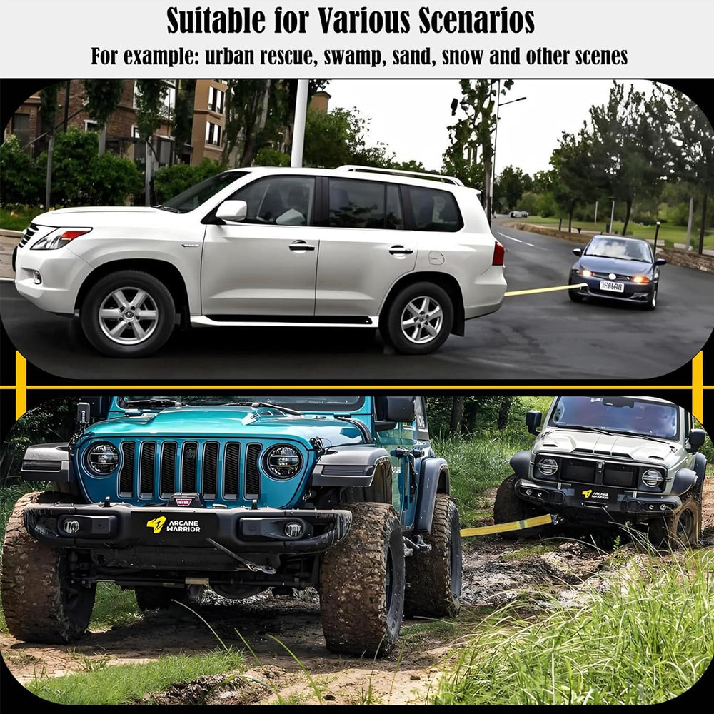 5 Ton 4M Car Trailer Tow Rope with Hook Recovery Rope Heavy Duty Pull Tow Strap