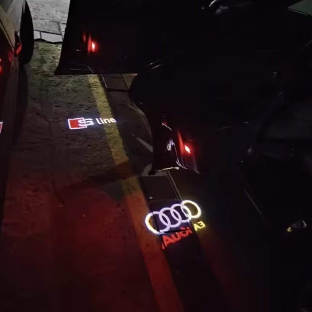 2 x Audi LED Car Door Light Welcome Light Laser Projector Lamp with Audi A3 logo
