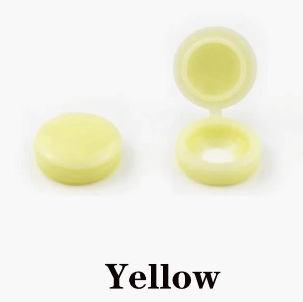 100 x Yellow screw covers Bulk Screw Cap Covers with Lid (100pcs)