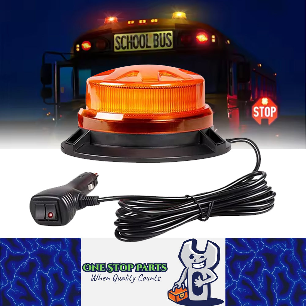 Amber LED Emergency Strobe Light Magnetic Roof Flashing Beacon Warning Light