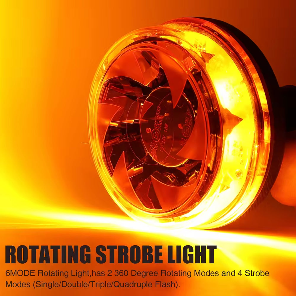 1 x Amber LED Strobe Light Beacon Lamp 12-24V Emergency Flashing Warning Light