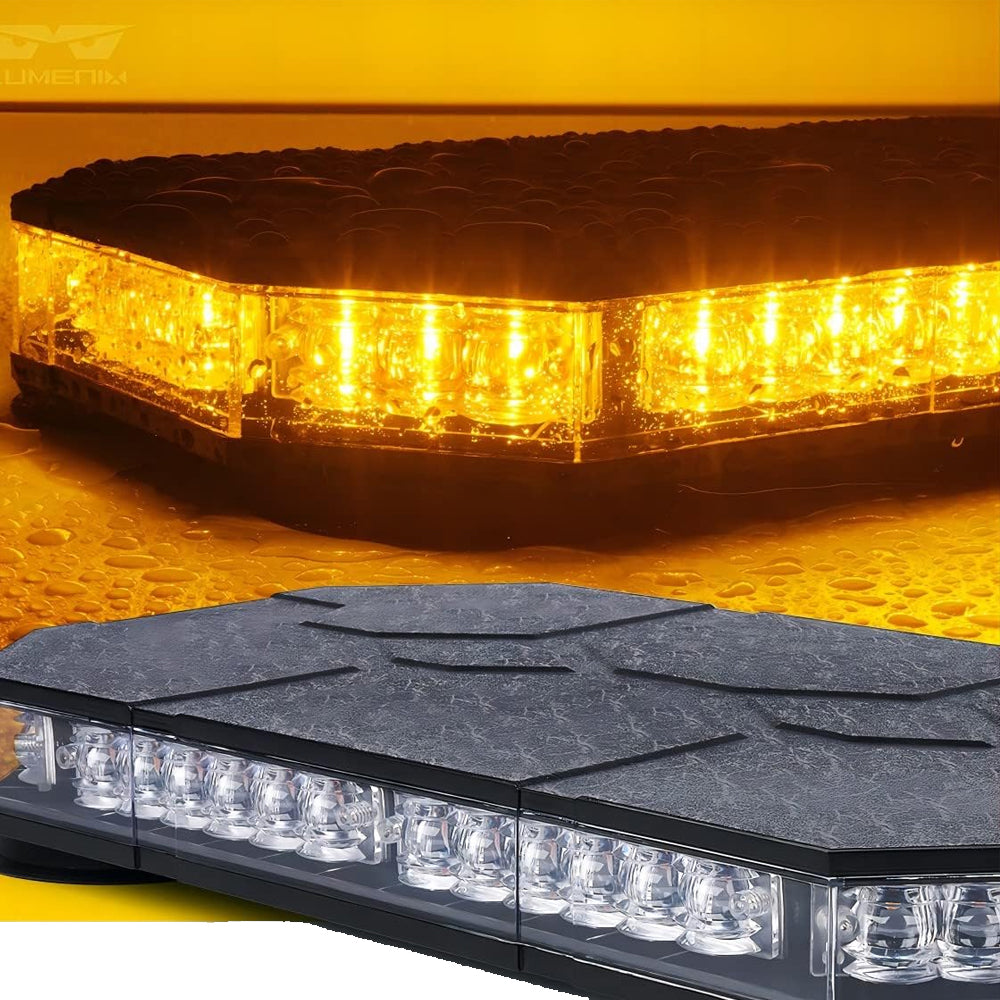 Amber Magnetic Rooftop Strobe Beacon Light With Controller Warning Flashing Lamp