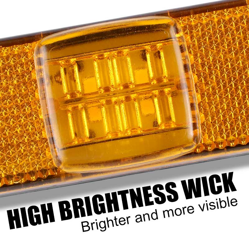 4 x Screw on Amber / Yellow Reflector with 12V/24V 4 LEDs Side Marker Lights