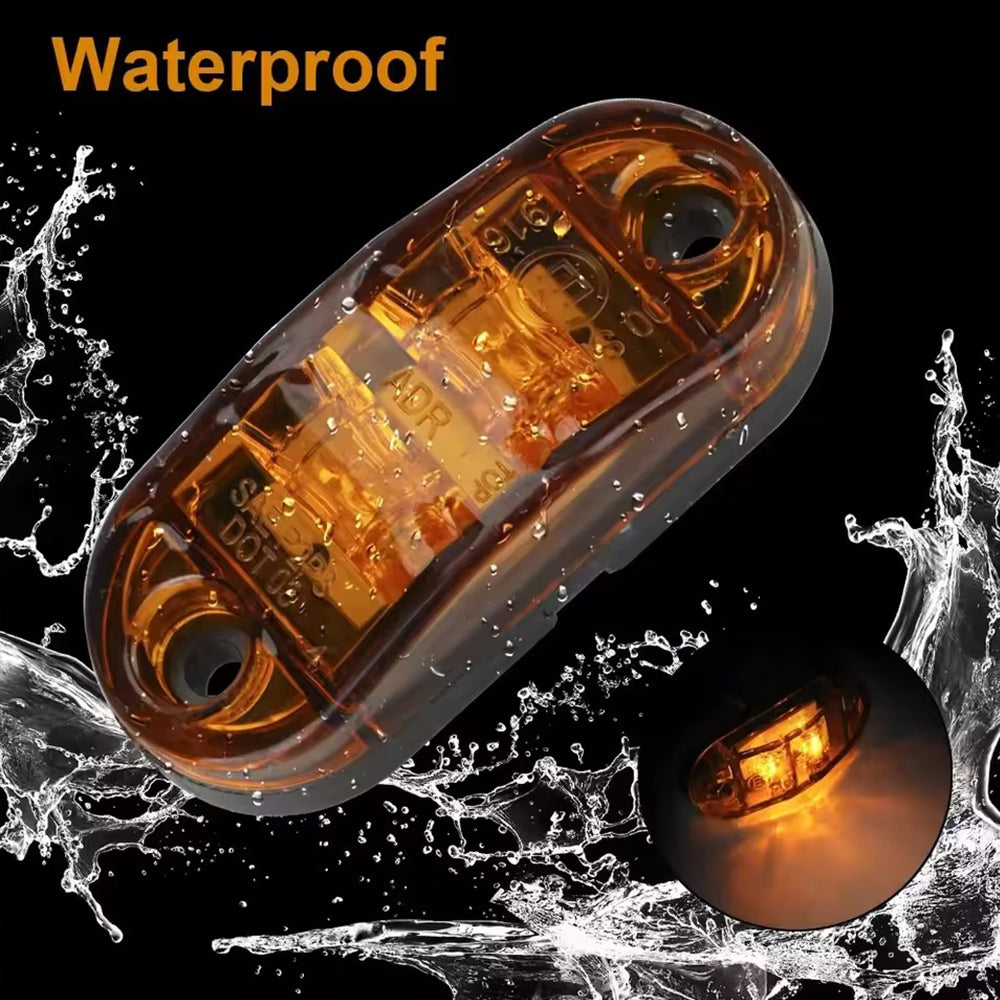 2 x White Front Marker Lamps ADR Compliant E Mark 12v/24v Multivolt (2pcs)