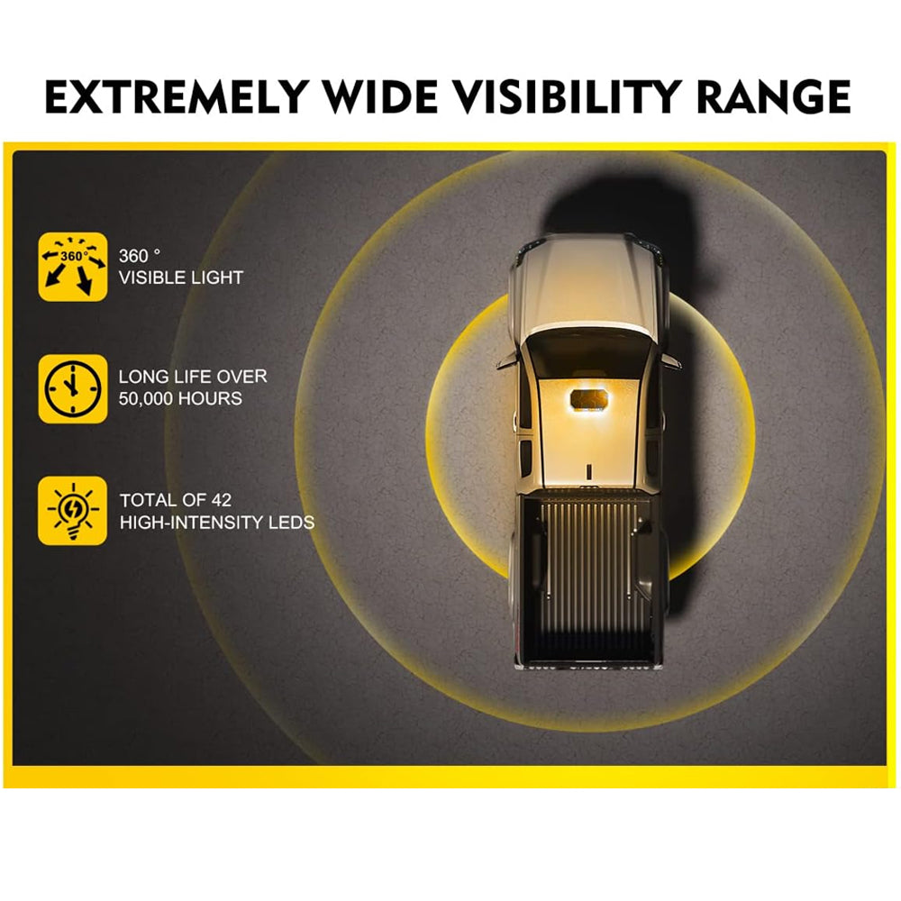 Amber Magnetic Rooftop Strobe Beacon Light With Controller Warning Flashing Lamp