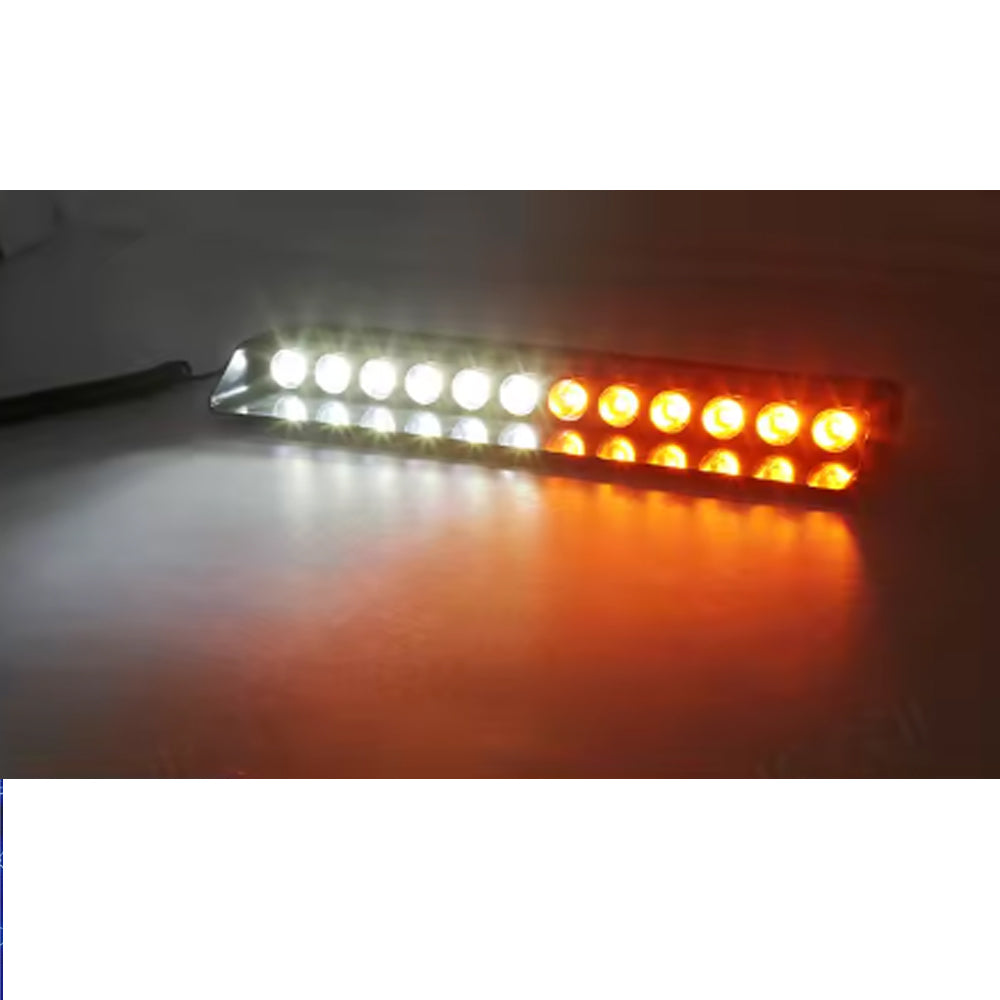 Amber/White Car Strobe Light Windshield Suction Mount Beacon Flash Warning Lamp