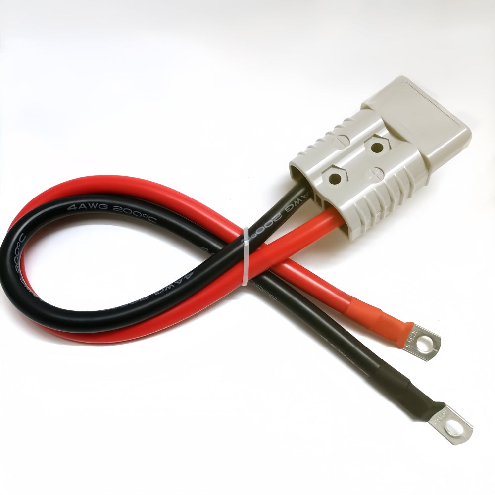 1 x 50amp Anderson Style Plugs With 1 Meter 6AWG Cable with Eye Terminals 50 Amp