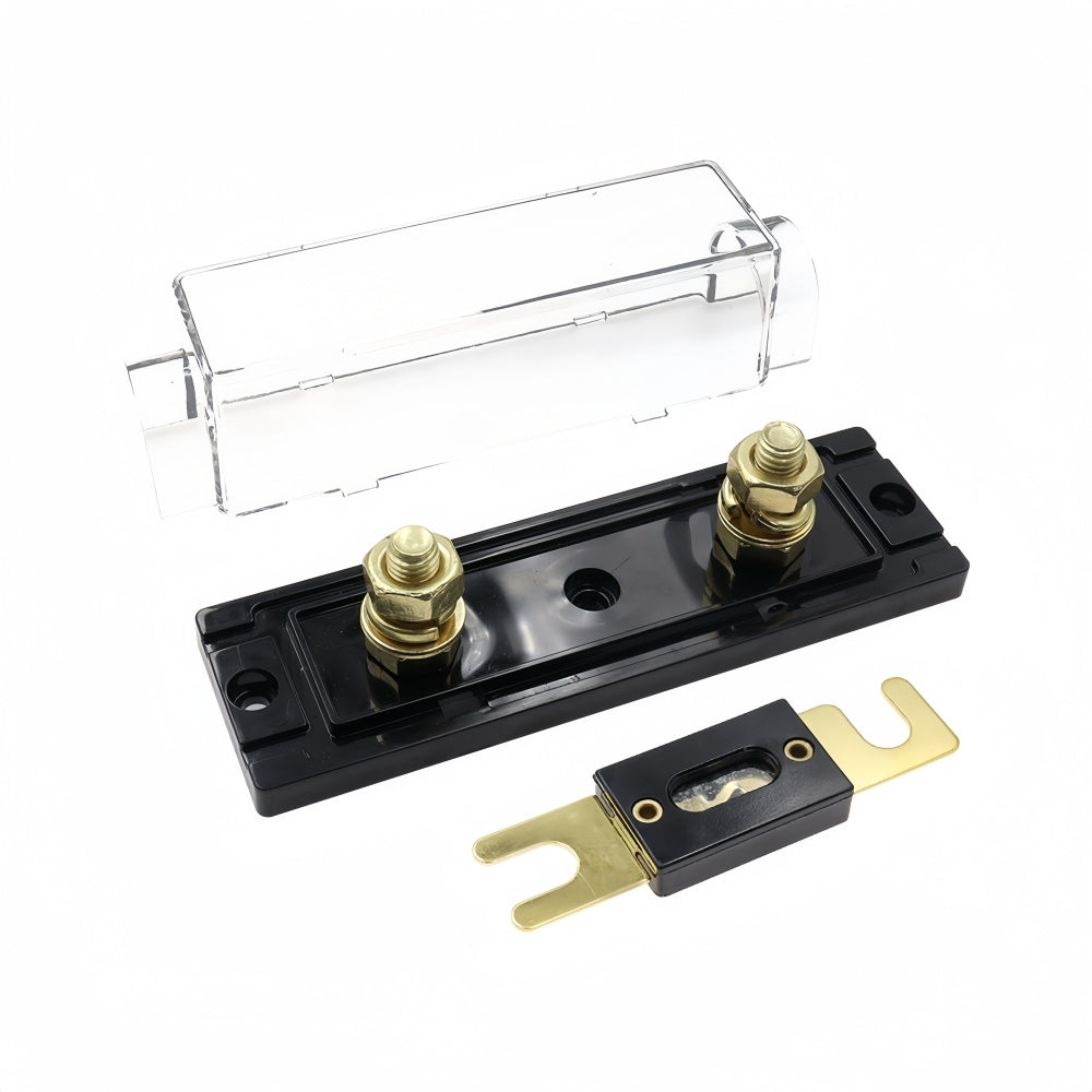 ANL Inline Fuse Holder with Bolt On 70 Amp Fuse Supplied (70A) Black Base Clear