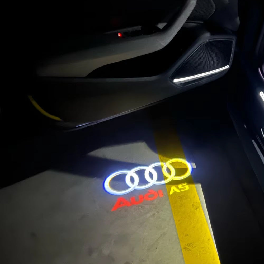 2 x Audi LED Car Door Light Welcome Light Laser Projector Lamp with Audi A5 logo